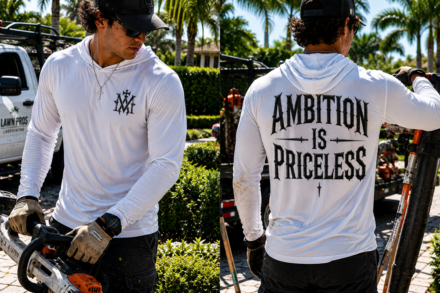 Ambition Is Priceless Hooded Performance Shirt